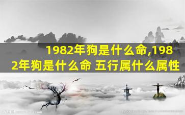 1982年狗是什么命,1982年狗是什么命 五行属什么属性